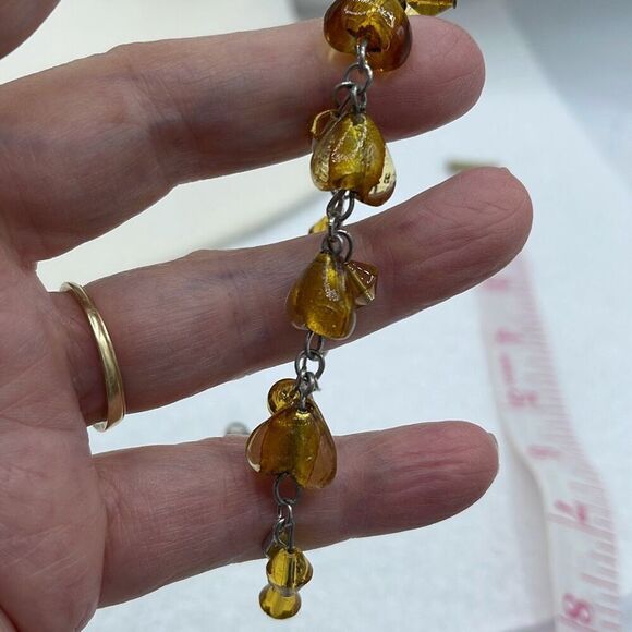 Heart shaped Italian glass beads  chain link bracelet - Picture 2 of 8